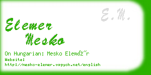 elemer mesko business card